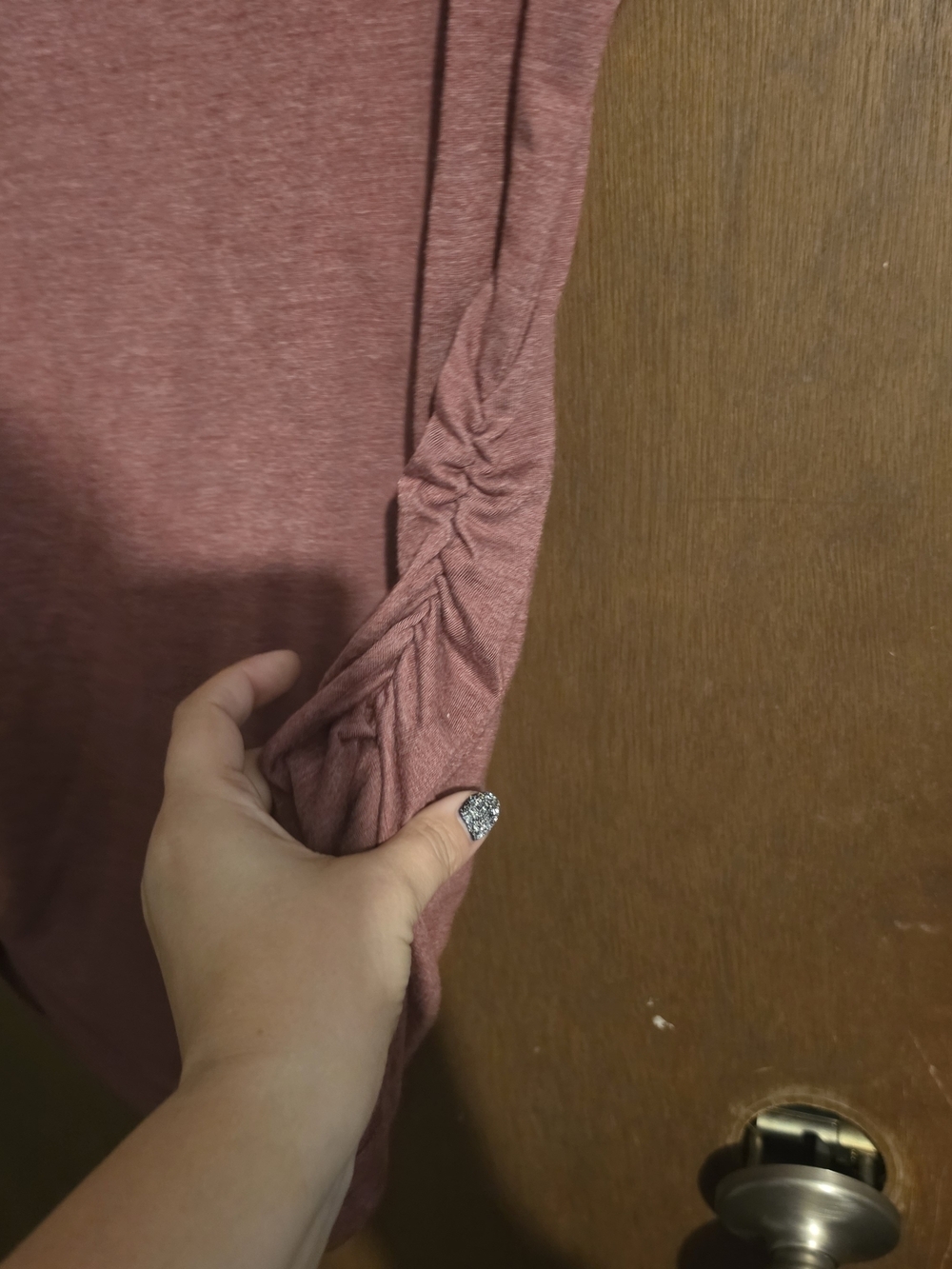 SHEIN Rose Short Sleeve Side-Ruched Tee - Picture 3 of 5